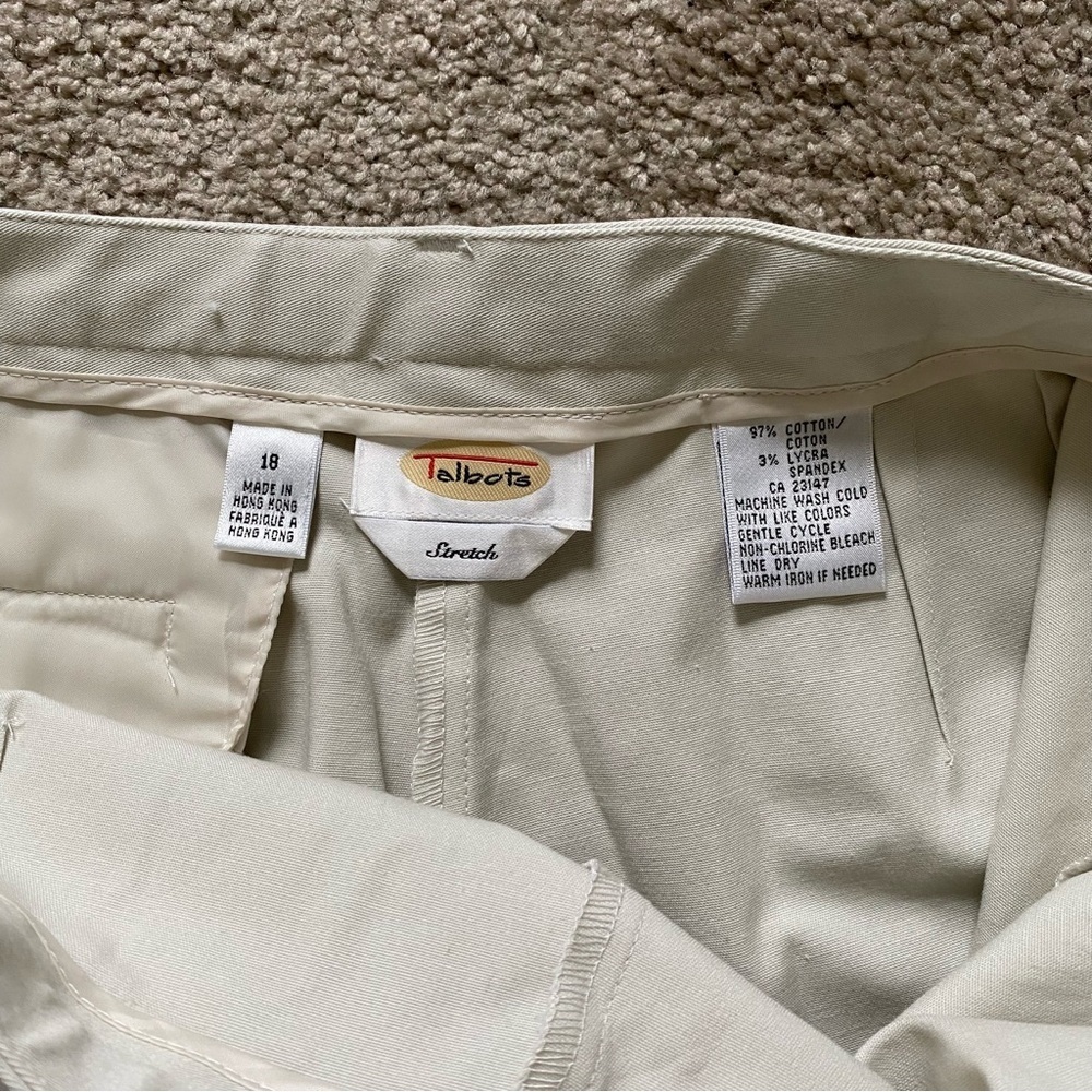 VTG ~ 1990s ~ Talbots ~ Beige Linen Pants ~ Ankle Length ~ Summer ~ Size 18 - Picture 5 of 5